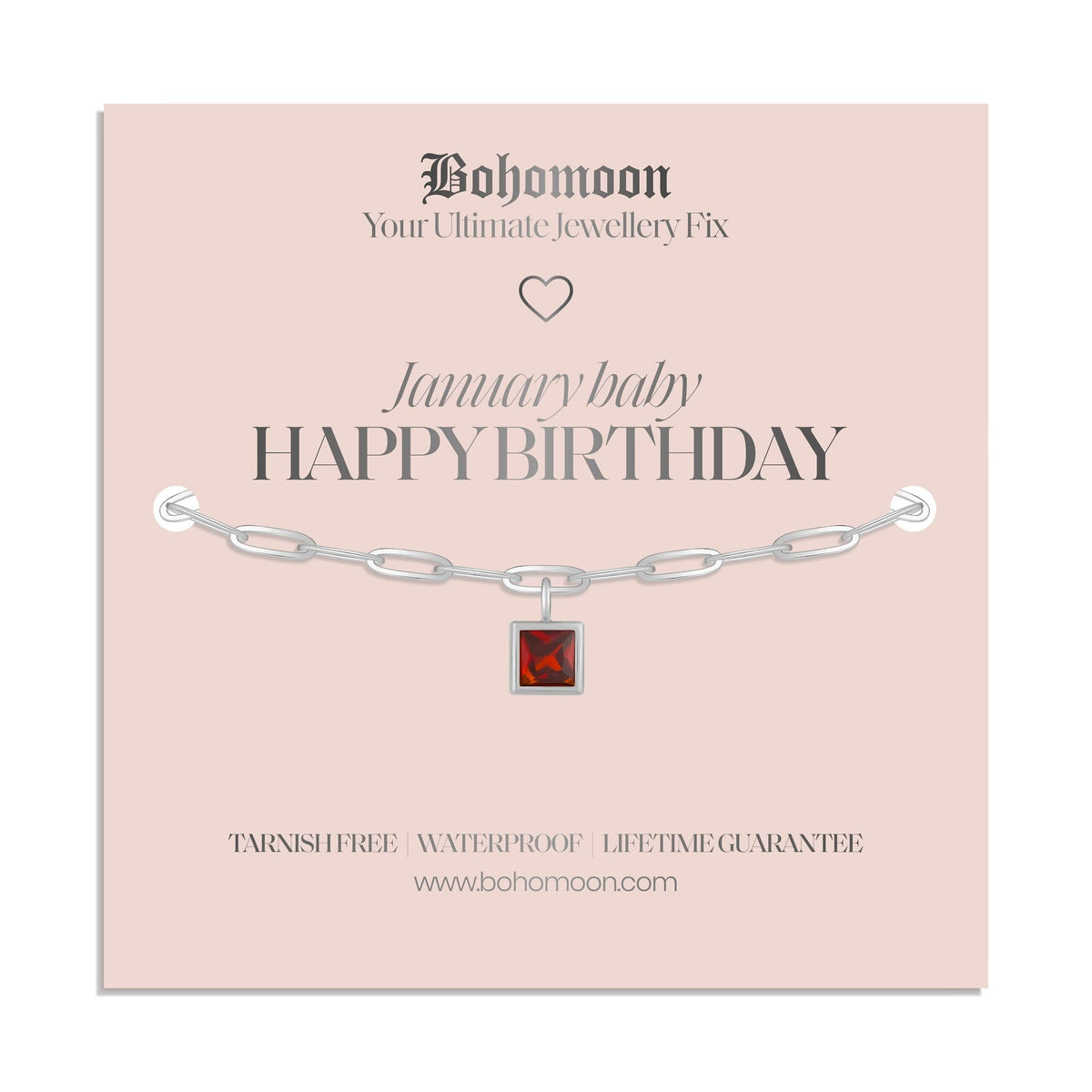 Urbanti Stainless Steel Happy Birthday Birthstone Bracelet
