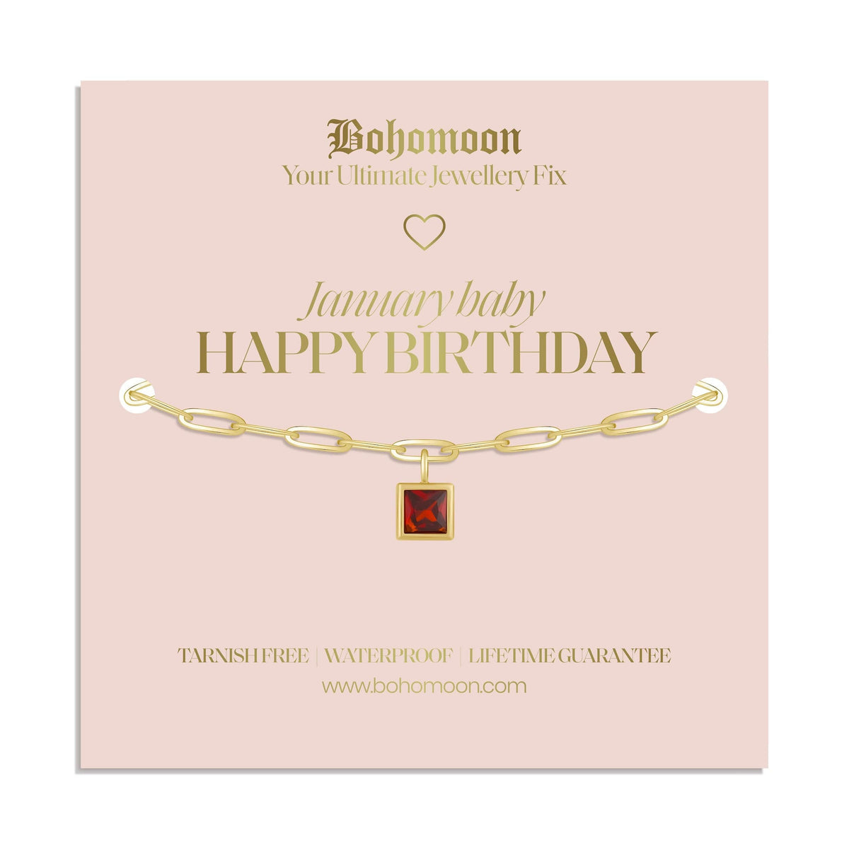 Urbanti Stainless Steel Happy Birthday Birthstone Bracelet