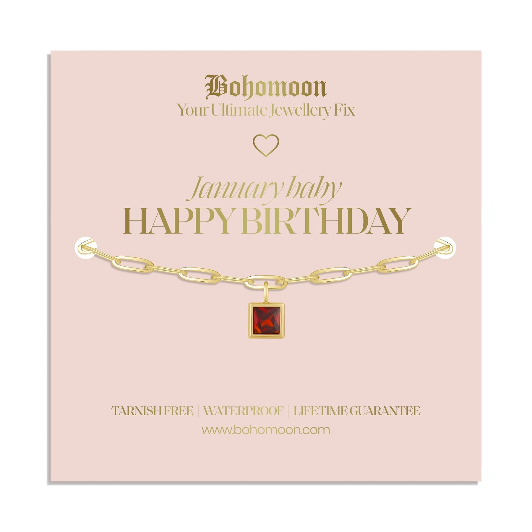 Urbanti Stainless Steel Happy Birthday Birthstone Bracelet