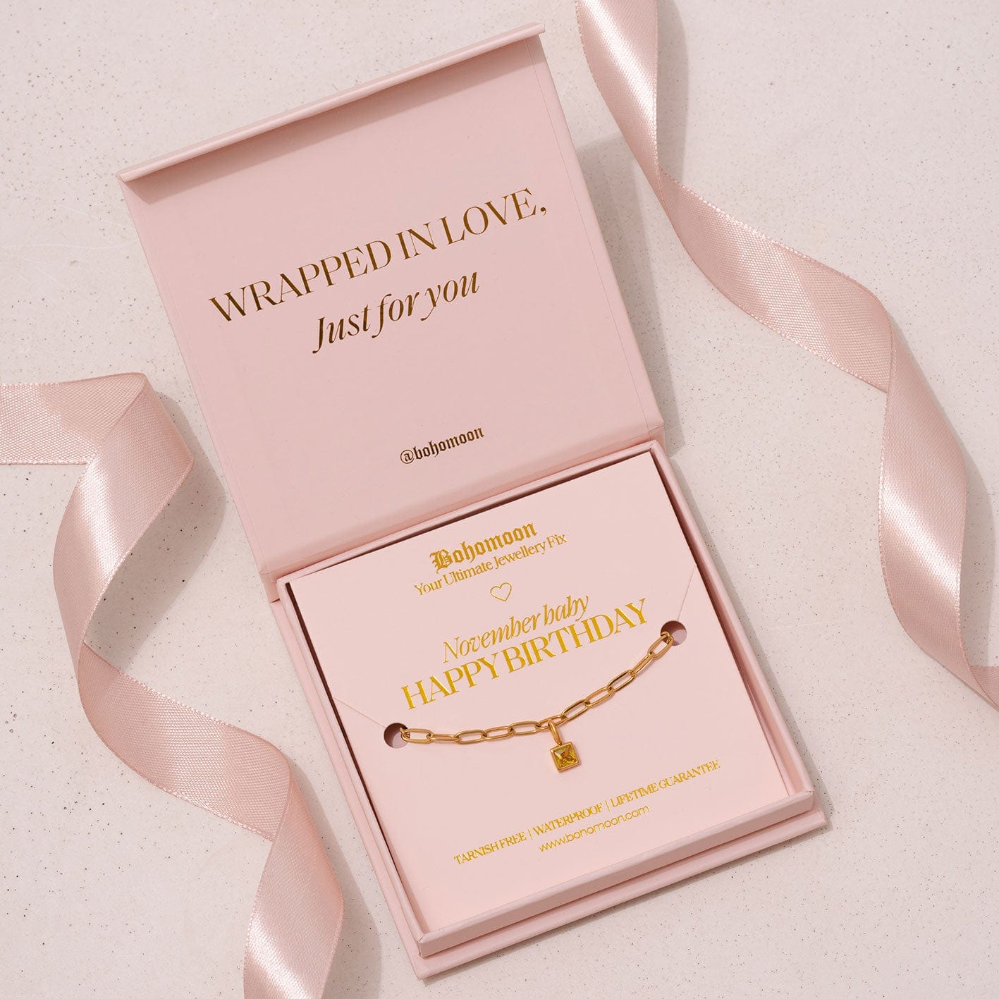 Urbanti Stainless Steel Happy Birthday Birthstone Bracelet