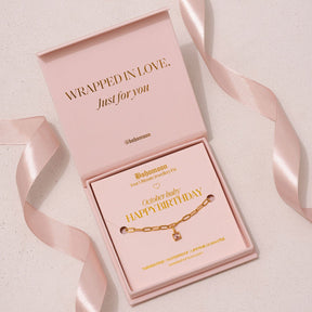 Urbanti Stainless Steel Happy Birthday Birthstone Bracelet