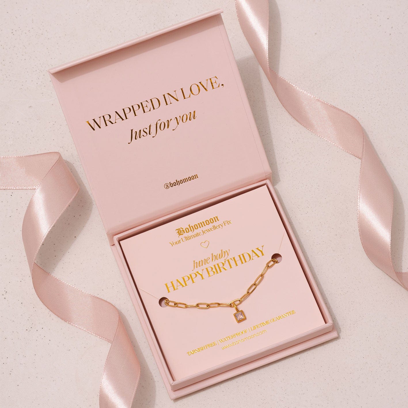 Urbanti Stainless Steel Happy Birthday Birthstone Bracelet