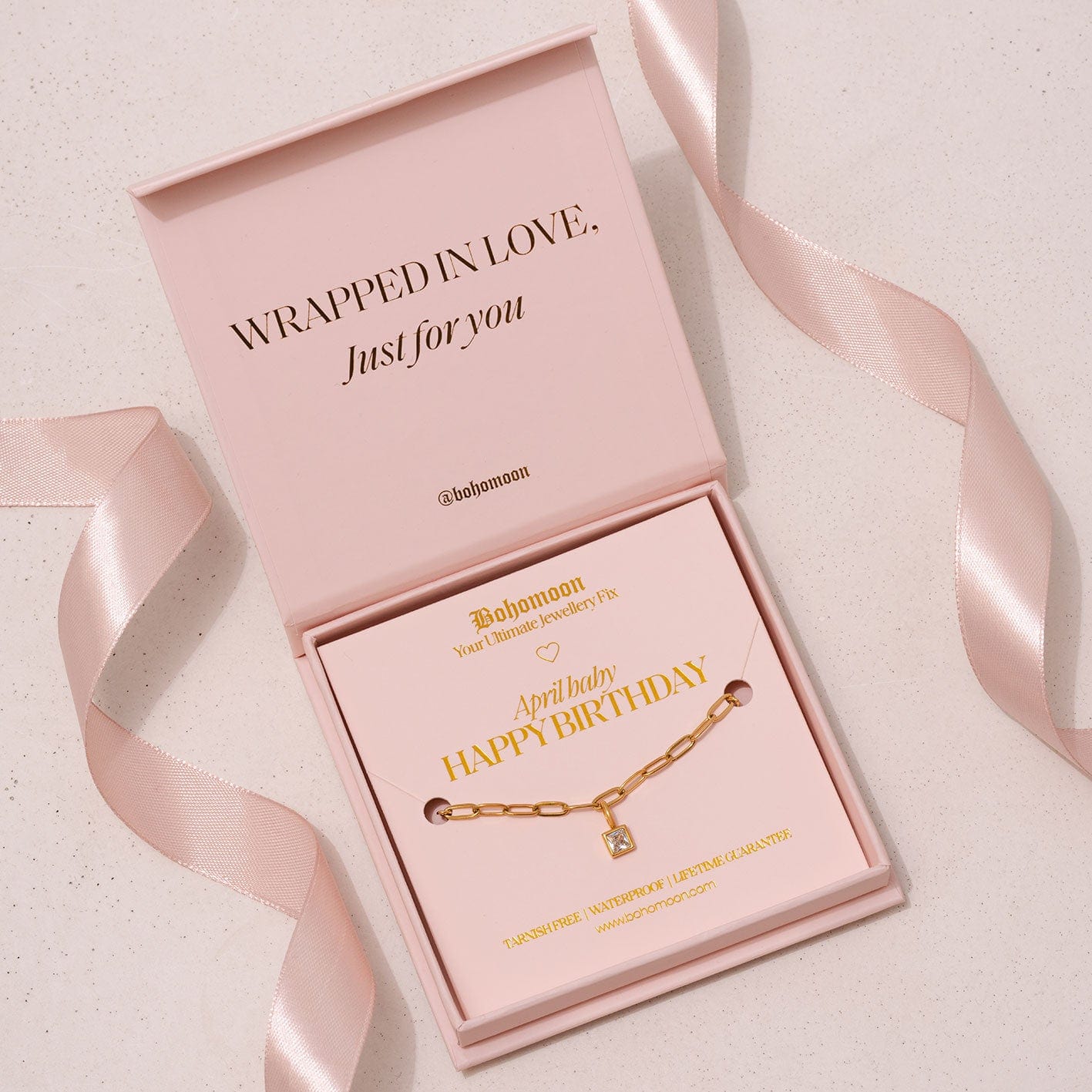 Urbanti Stainless Steel Happy Birthday Birthstone Bracelet