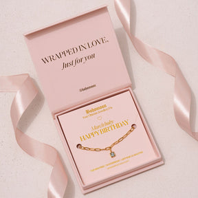 Urbanti Stainless Steel Happy Birthday Birthstone Bracelet