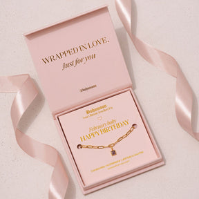 Urbanti Stainless Steel Happy Birthday Birthstone Bracelet