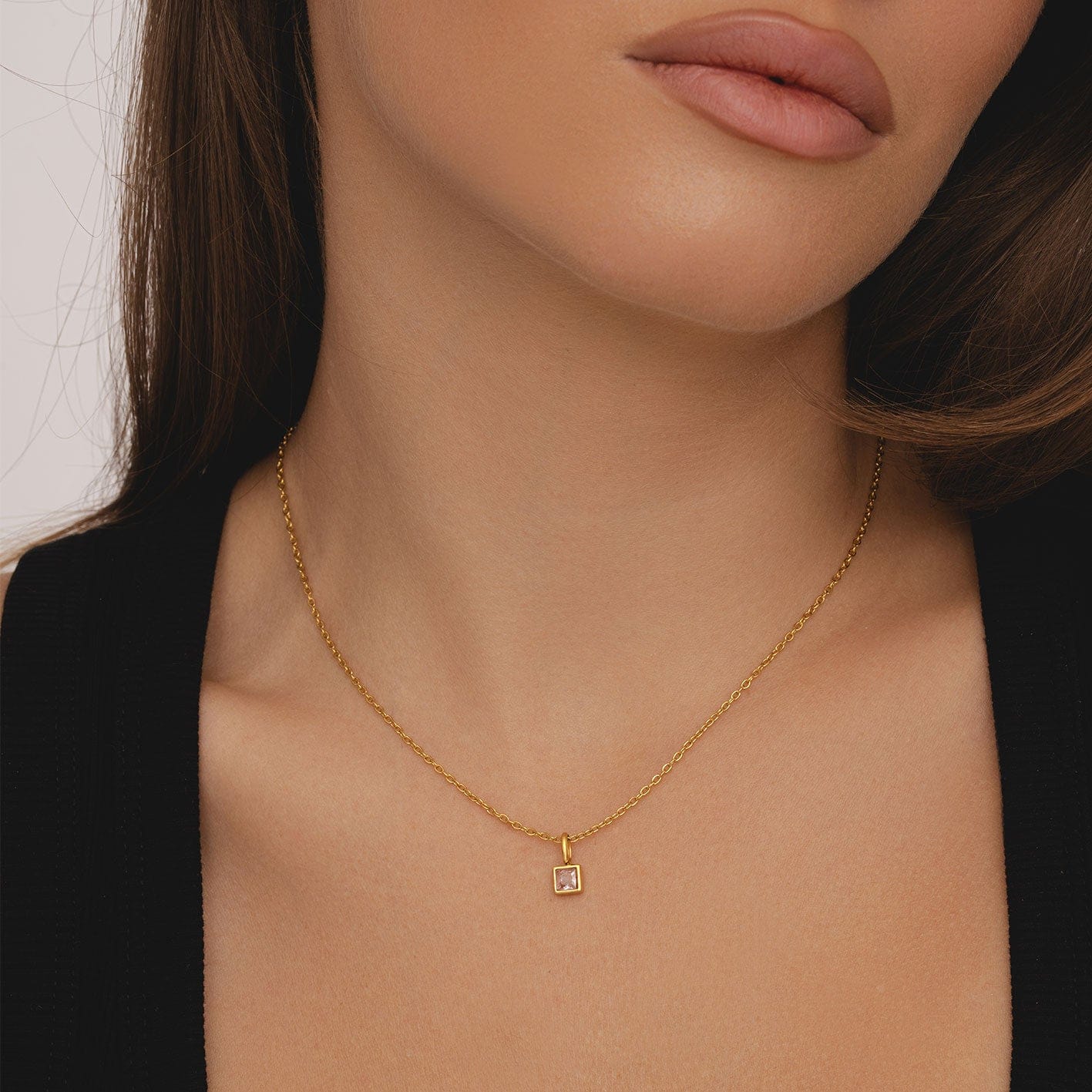 Urbanti Stainless Steel Happy Birthday Birthstone Necklace