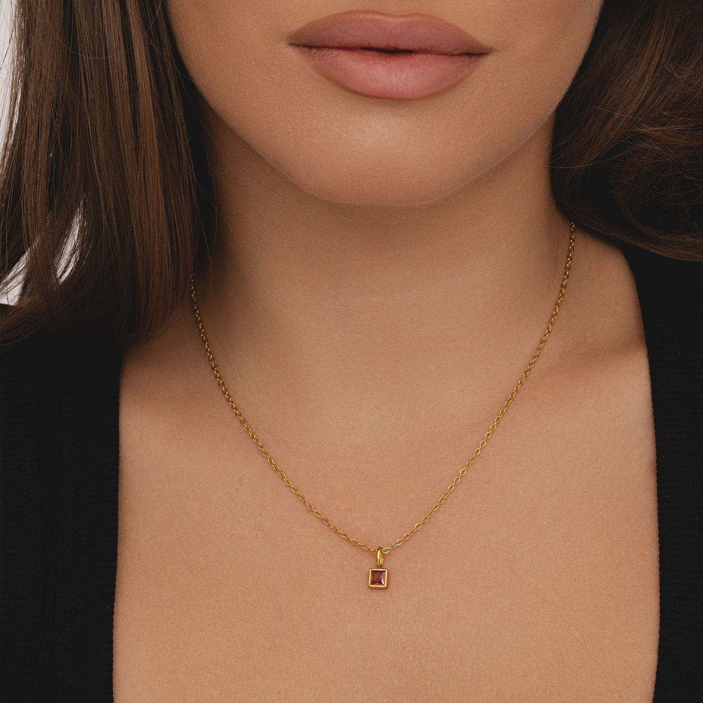 Urbanti Stainless Steel Happy Birthday Birthstone Necklace