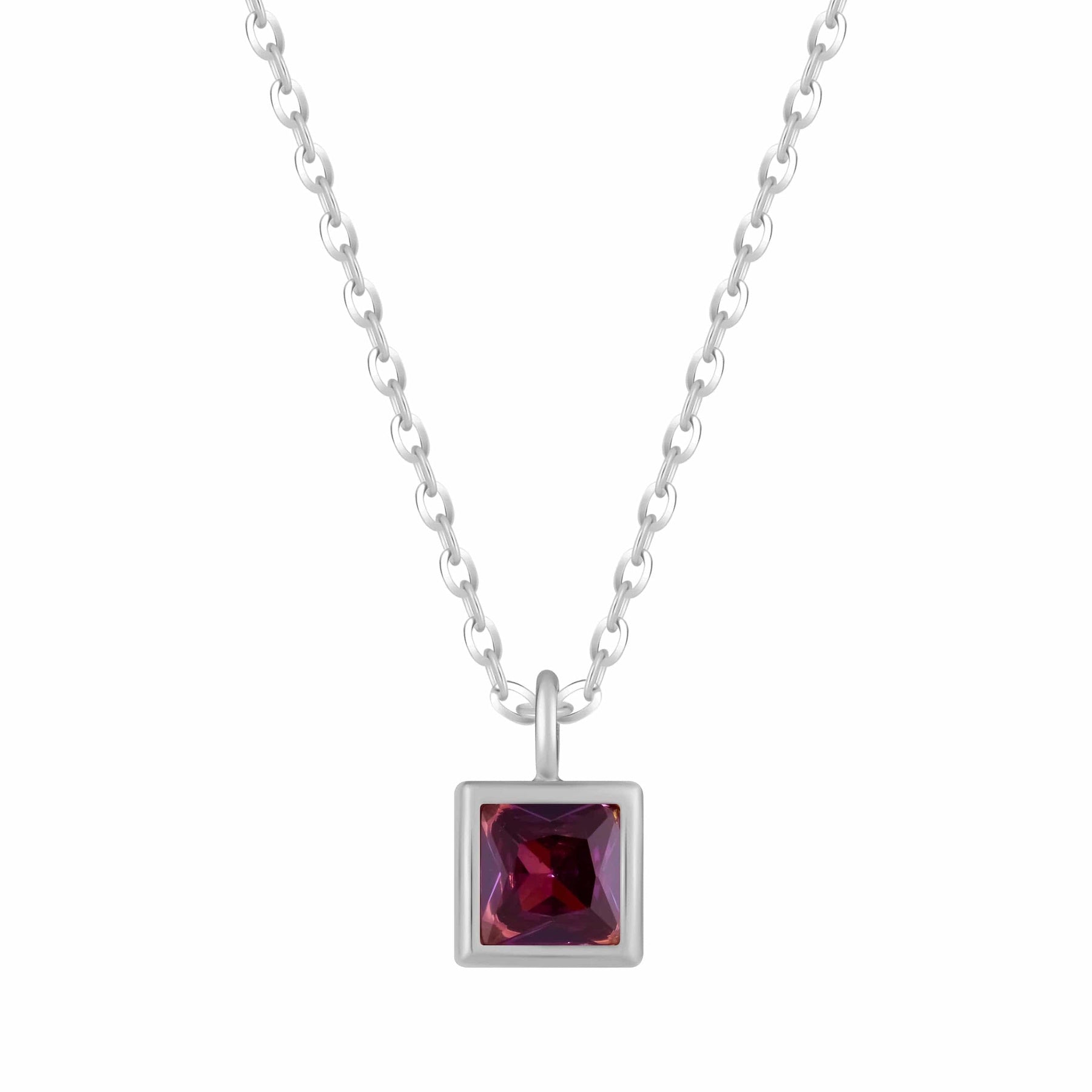 Urbanti Stainless Steel Happy Birthday Birthstone Necklace