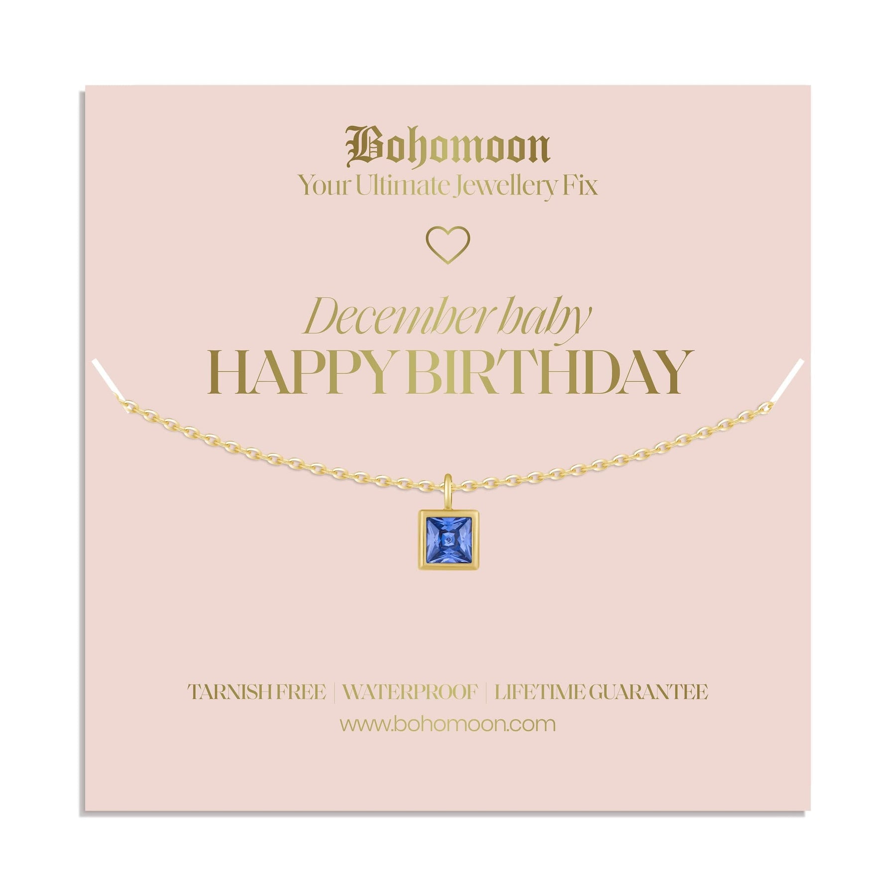 Urbanti Stainless Steel Happy Birthday Birthstone Necklace