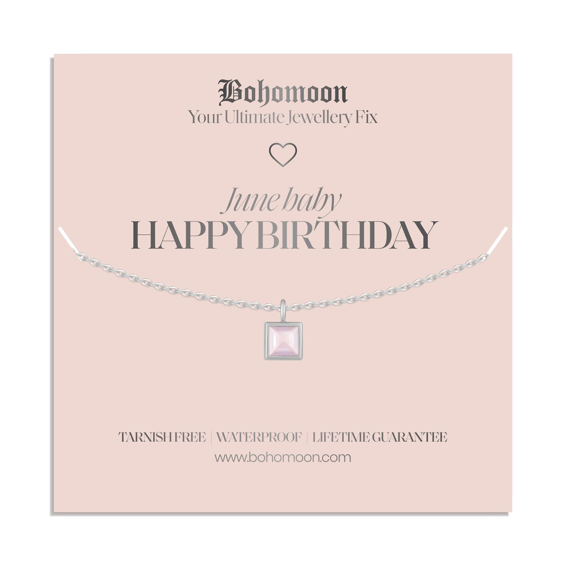 Urbanti Stainless Steel Happy Birthday Birthstone Necklace