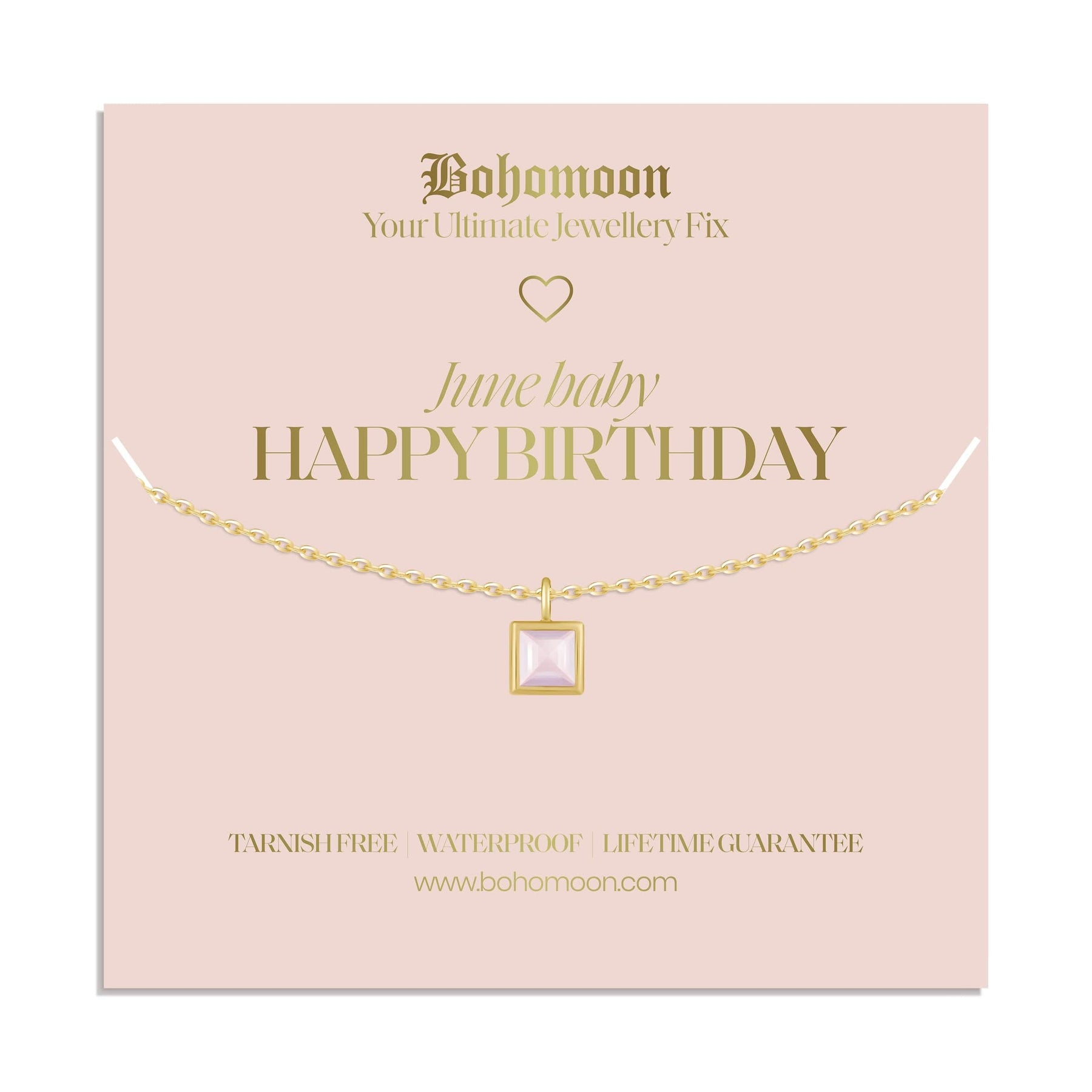 Urbanti Stainless Steel Happy Birthday Birthstone Necklace