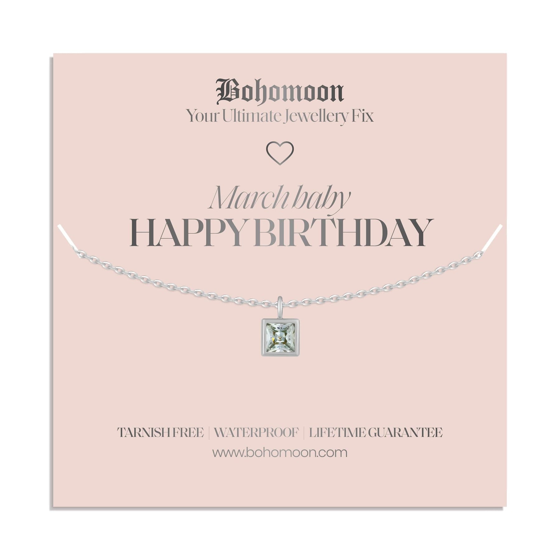 Urbanti Stainless Steel Happy Birthday Birthstone Necklace