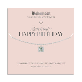 Urbanti Stainless Steel Happy Birthday Birthstone Necklace