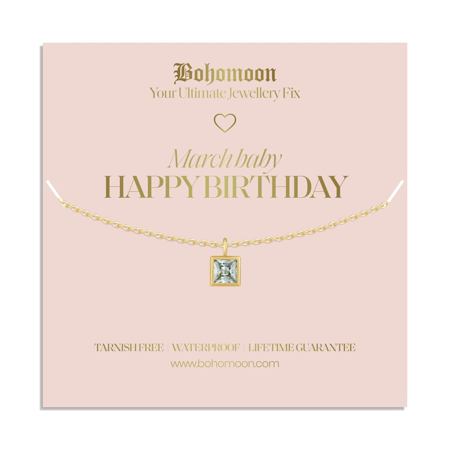 Urbanti Stainless Steel Happy Birthday Birthstone Necklace