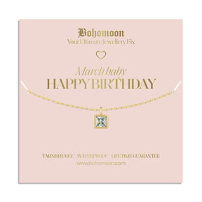 Urbanti Stainless Steel Happy Birthday Birthstone Necklace