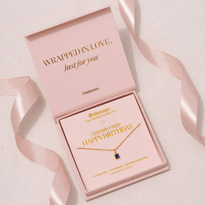 Urbanti Stainless Steel Happy Birthday Birthstone Necklace