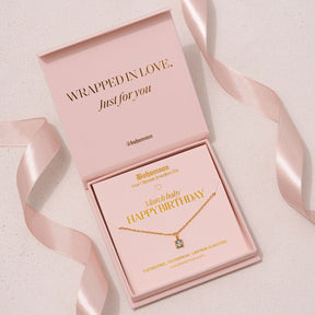 Urbanti Stainless Steel Happy Birthday Birthstone Necklace