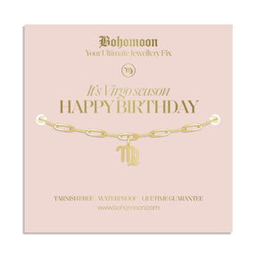 Urbanti Stainless Steel Happy Birthday Zodiac Bracelet