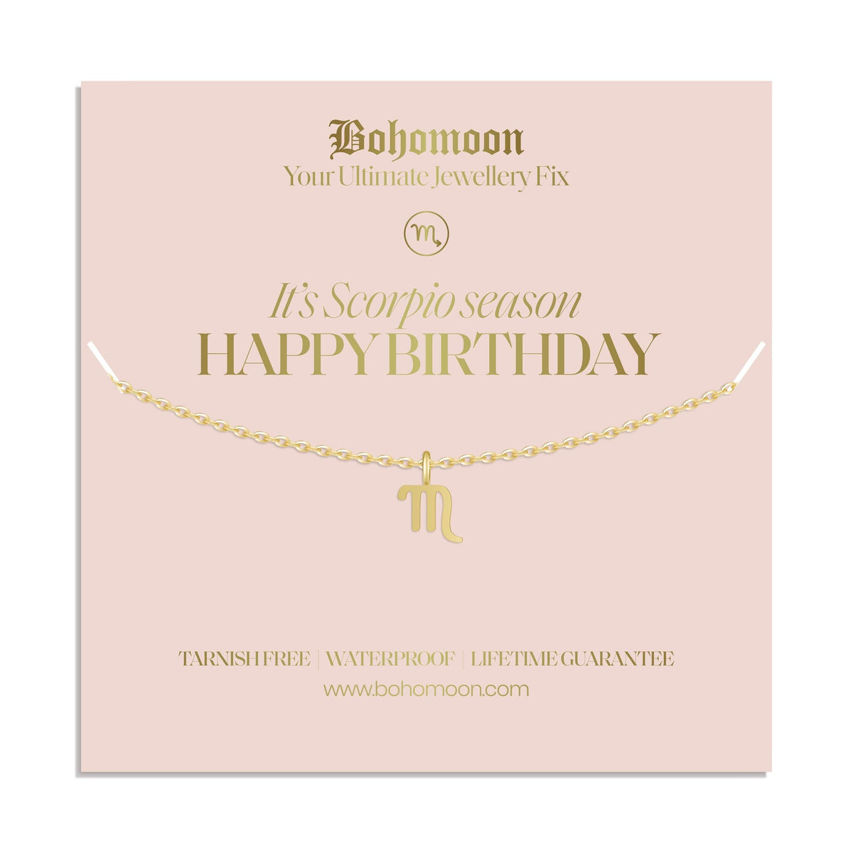 Urbanti Stainless Steel Happy Birthday Zodiac Necklace