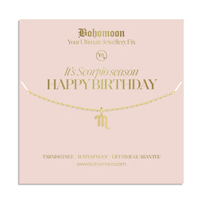 Urbanti Stainless Steel Happy Birthday Zodiac Necklace