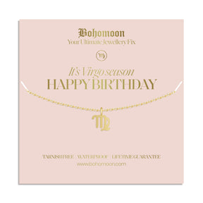 Urbanti Stainless Steel Happy Birthday Zodiac Necklace