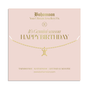 Urbanti Stainless Steel Happy Birthday Zodiac Necklace