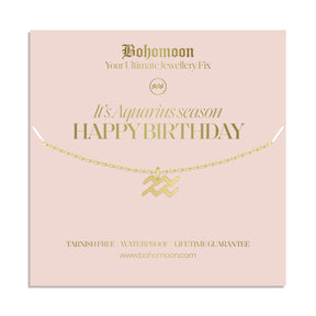 Urbanti Stainless Steel Happy Birthday Zodiac Necklace