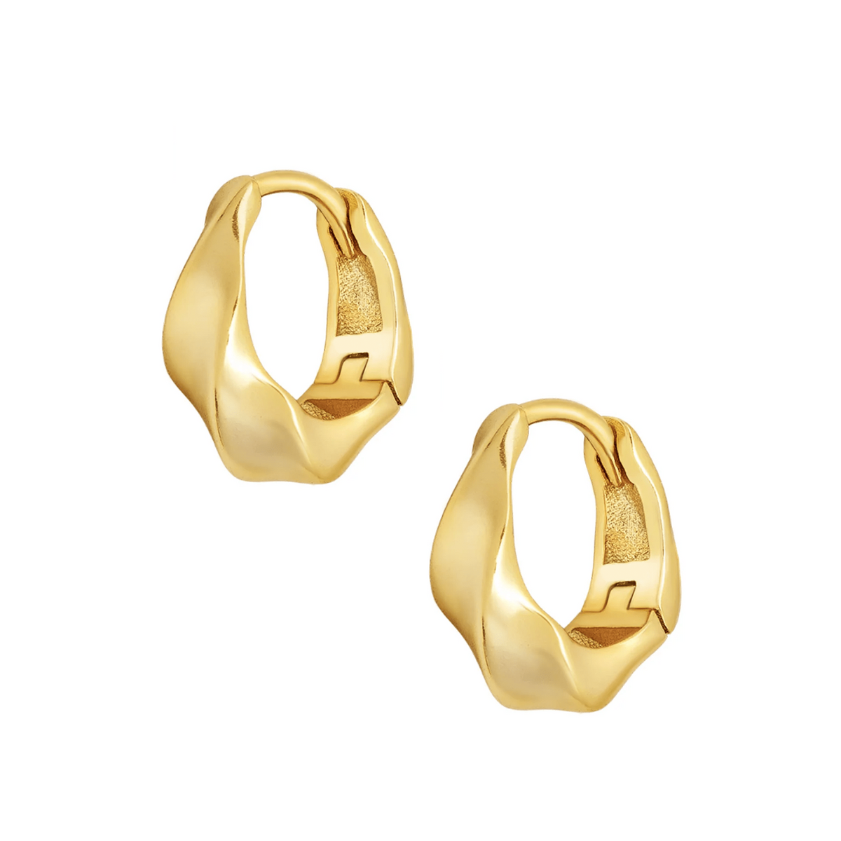 Urbanti Stainless Steel Daisy Hoop Earrings