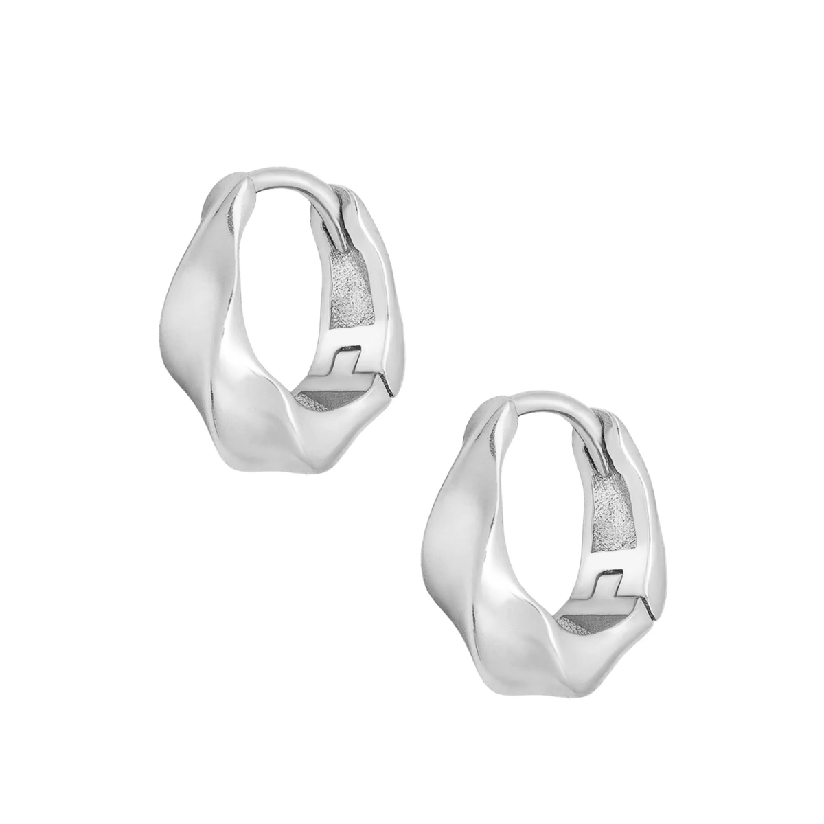 Urbanti Stainless Steel Daisy Hoop Earrings