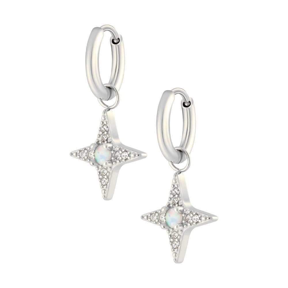 Urbanti Stainless Steel Harriet Opal Hoop Earrings