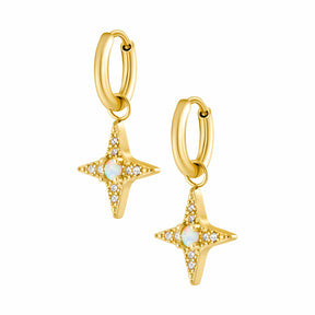 Urbanti Stainless Steel Harriet Opal Hoop Earrings