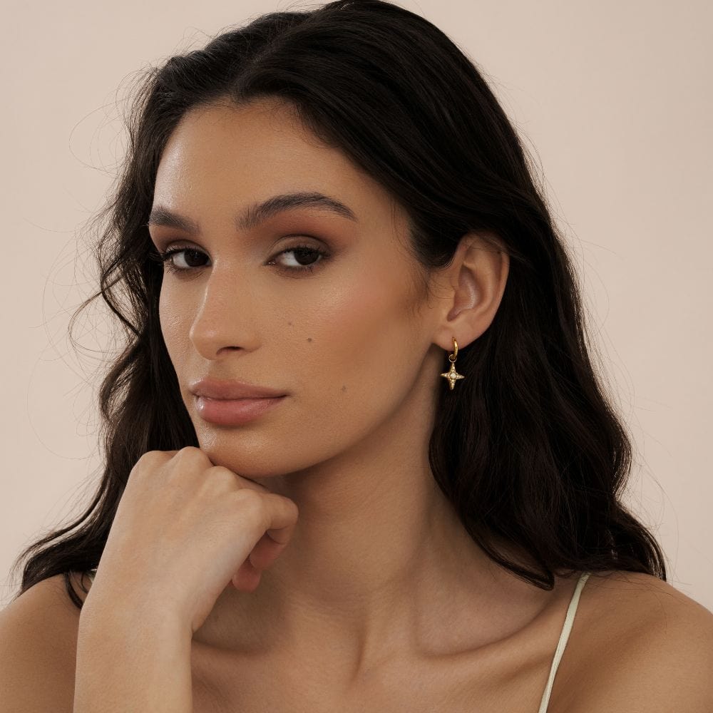 Urbanti Stainless Steel Harriet Opal Hoop Earrings