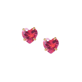 Urbanti Stainless Steel Heart Birthstone Earrings
