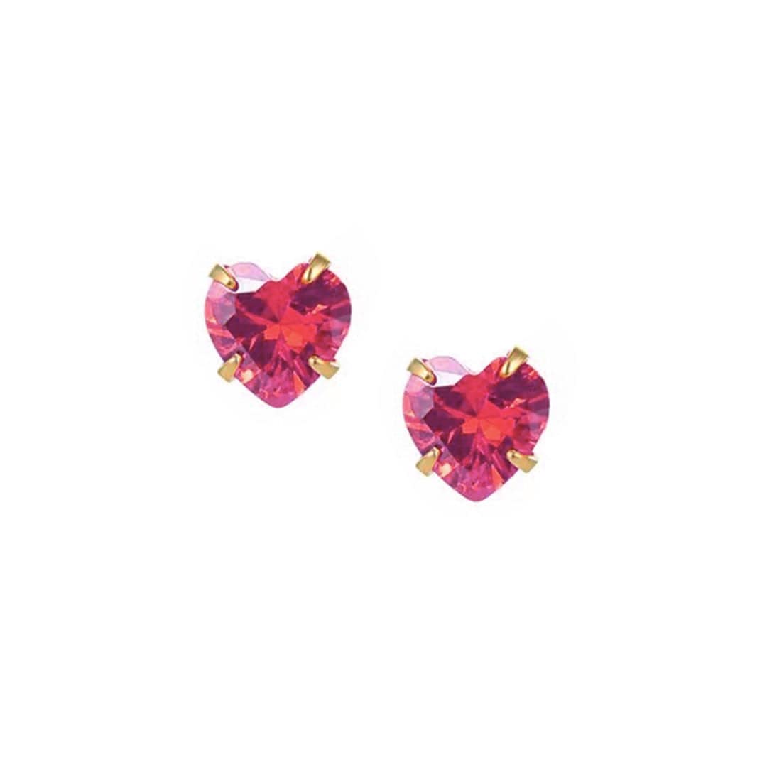 Urbanti Stainless Steel Heart Birthstone Earrings