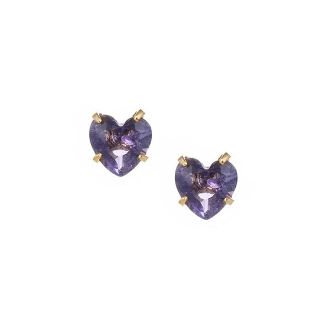 Urbanti Stainless Steel Heart Birthstone Earrings