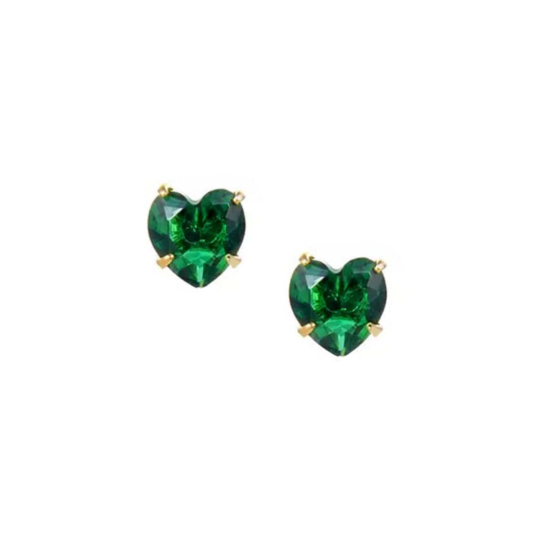 Urbanti Stainless Steel Heart Birthstone Earrings Gold / May