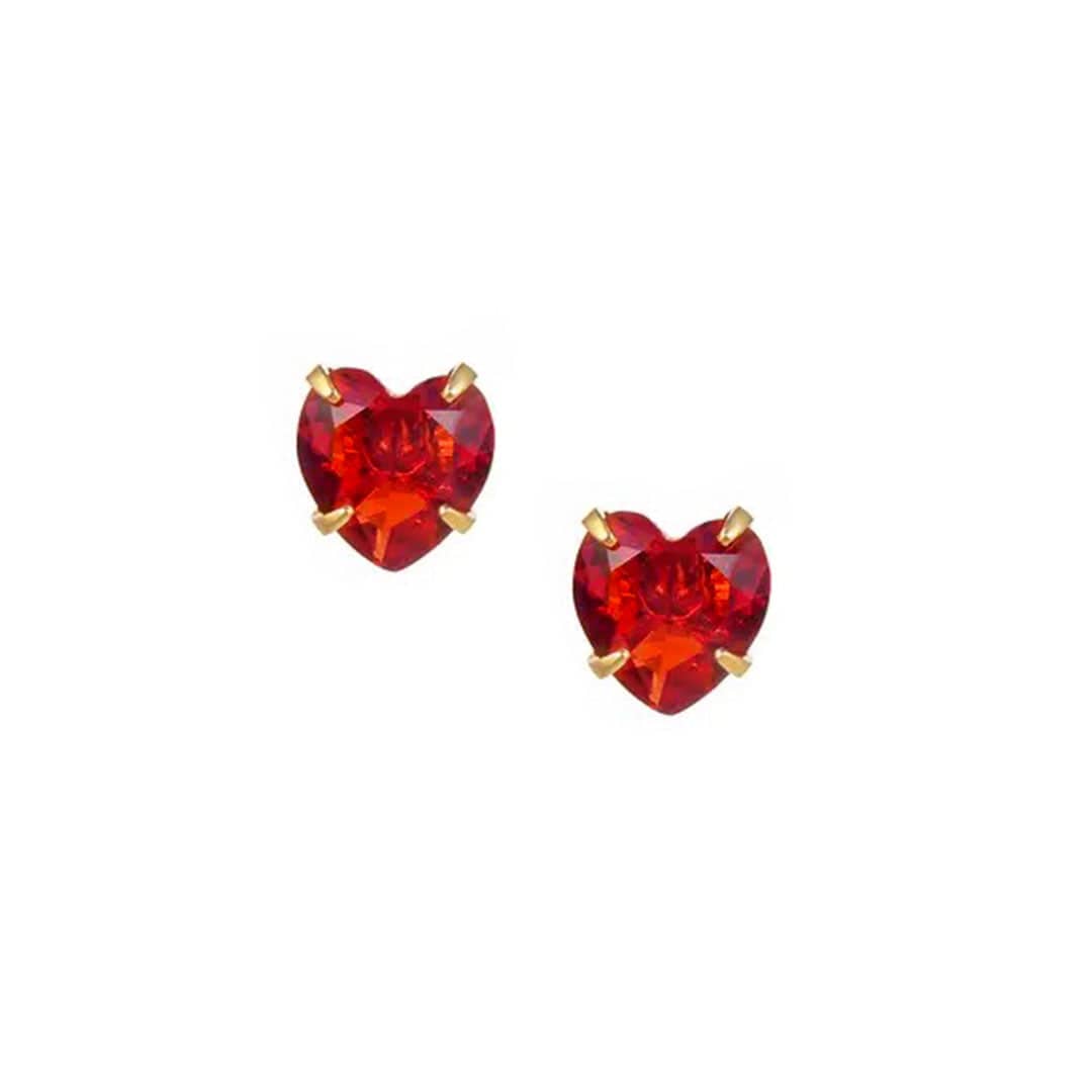 Urbanti Stainless Steel Heart Birthstone Earrings Gold / July