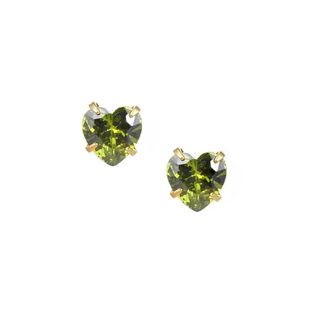 Urbanti Stainless Steel Heart Birthstone Earrings Gold / August