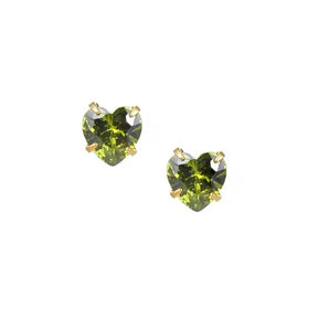Urbanti Stainless Steel Heart Birthstone Earrings Gold / August