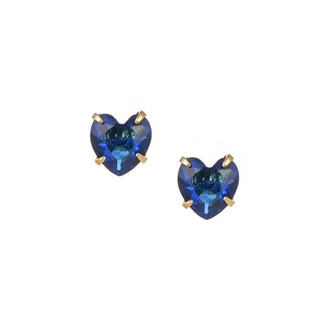 Urbanti Stainless Steel Heart Birthstone Earrings Gold / September