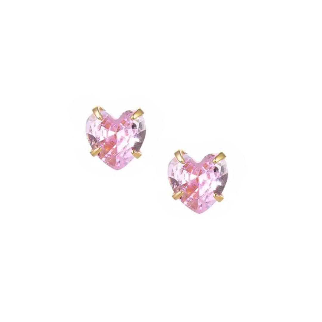 Urbanti Stainless Steel Heart Birthstone Earrings Gold / October