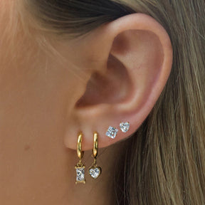 Urbanti Stainless Steel Heart Birthstone Earrings