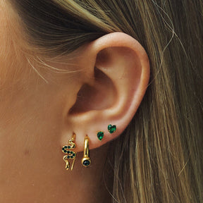 Urbanti Stainless Steel Heart Birthstone Earrings