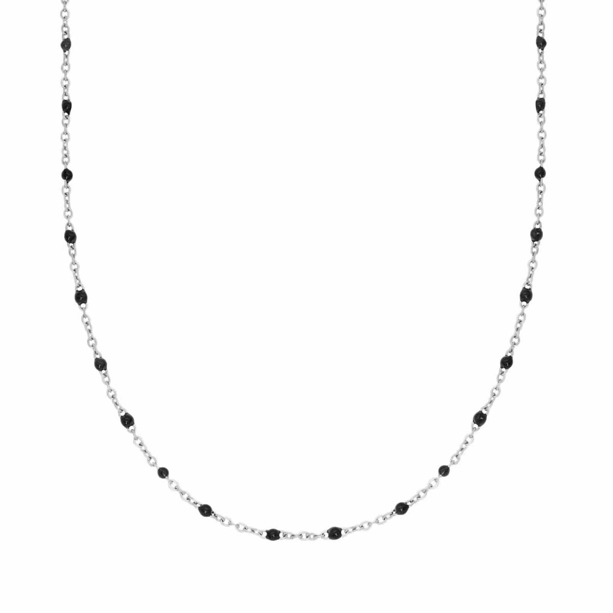 Urbanti Stainless Steel Hendrix Beaded Necklace Silver