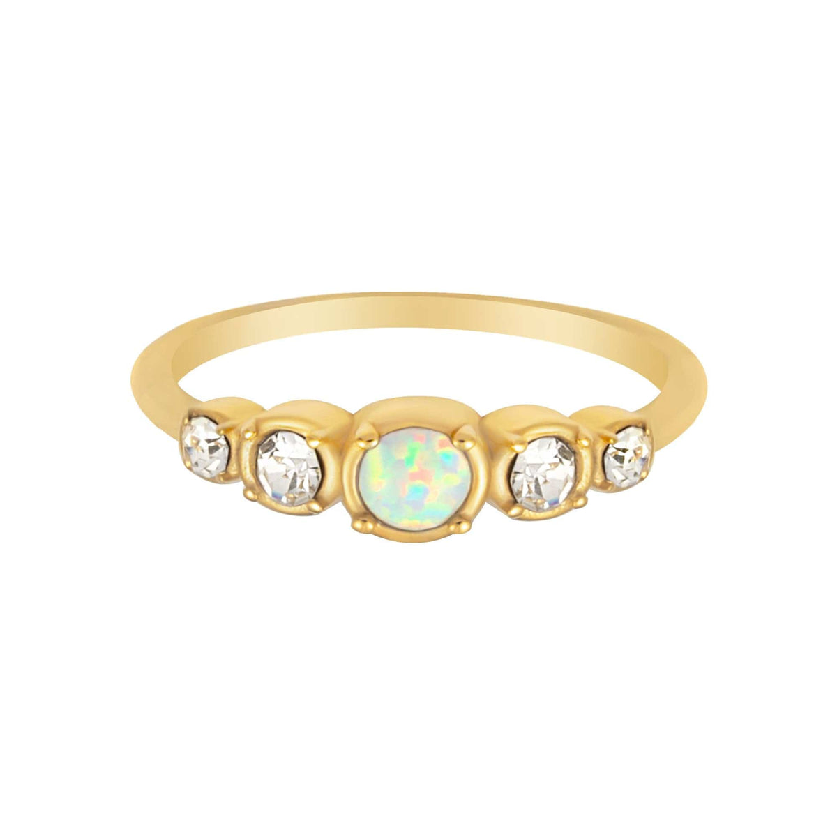 Urbanti Stainless Steel Hettie Opal Ring Gold / US 6 / UK L / EUR 51 (small)