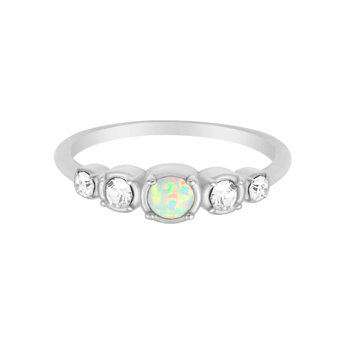 Urbanti Stainless Steel Hettie Opal Ring Silver / US 6 / UK L / EUR 51 (small)