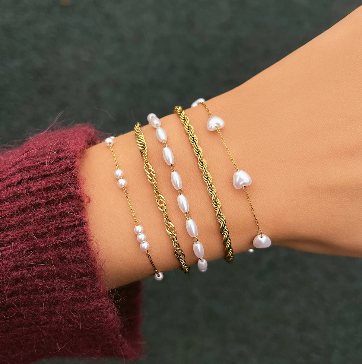 Urbanti Stainless Steel Holiday Romance Pearl Bracelet