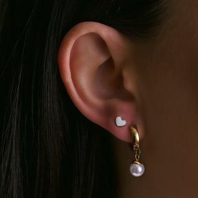 Urbanti Stainless Steel Honolulu Pearl Hoop Earrings Gold