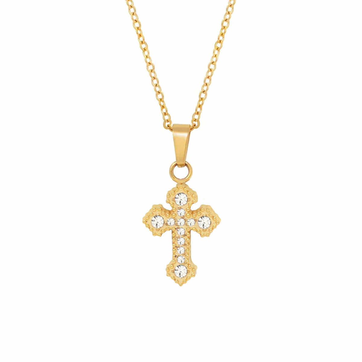 Urbanti Stainless Steel Imani Cross Necklace Gold