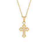 Urbanti Stainless Steel Imani Cross Necklace Gold